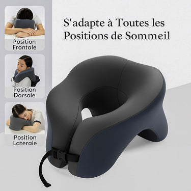 Oreiller Cervical de Voyage – Mousse à Mémoire, Multi-Positions & Antiglisse